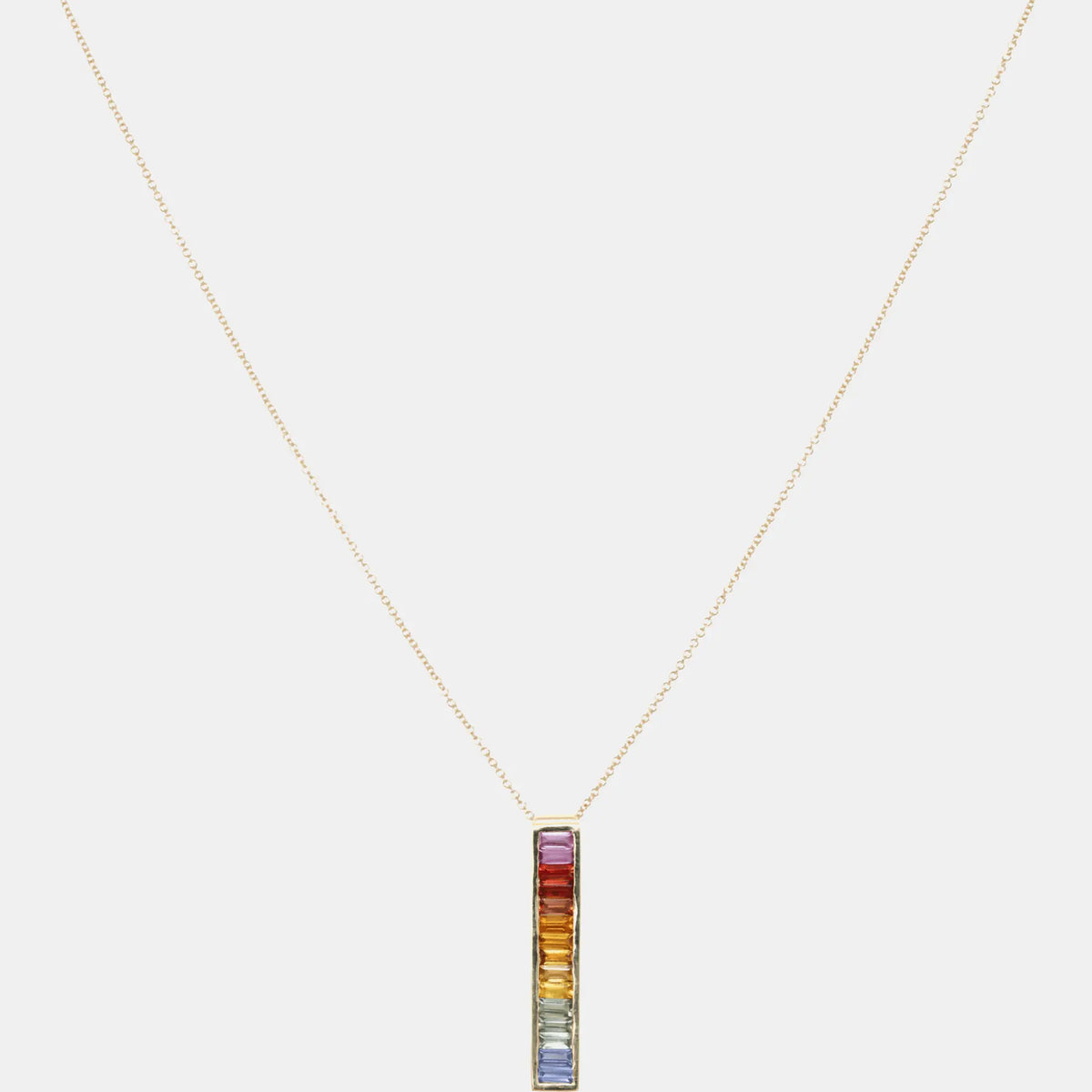 Necklace Rainbow Baguette Bar Cocobycaroline Cocobycaroline