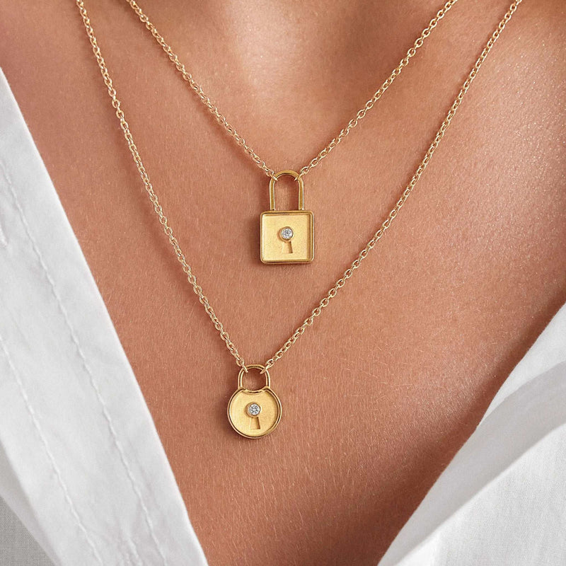 Lock Necklace Initial 