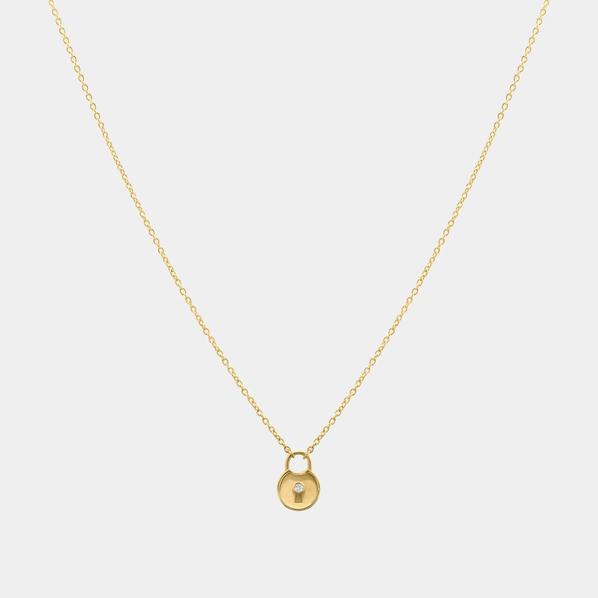 Gold Chain Necklace With Round Lock