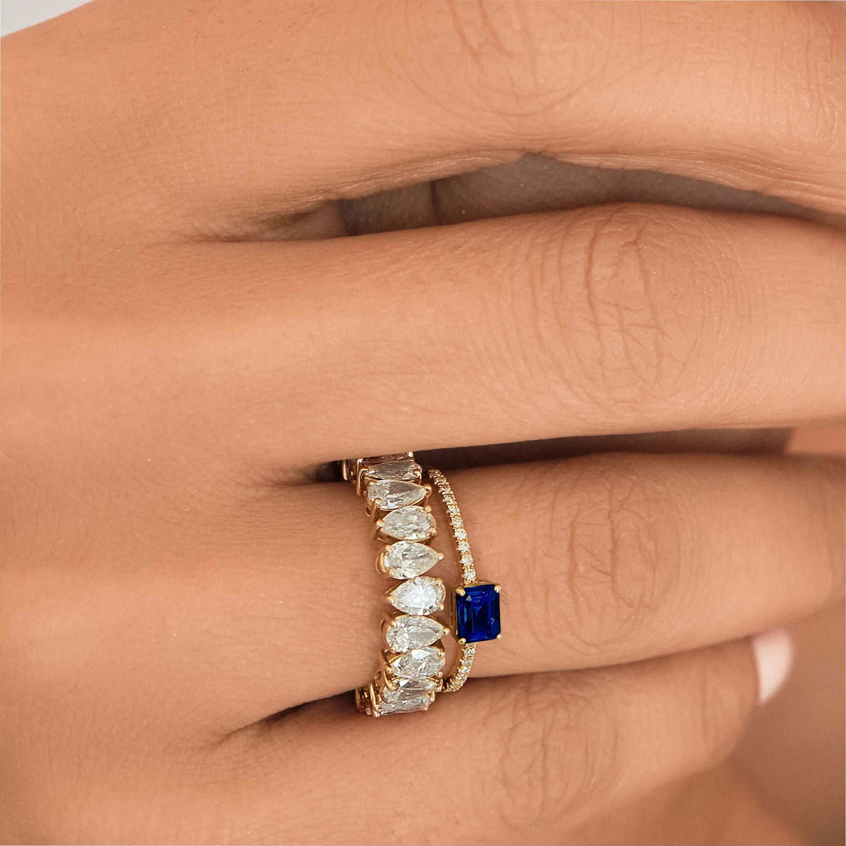 Ring Baguette Sapphire Eternity Band Cocobycaroline Cocobycaroline