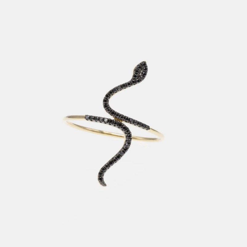 Ring Black Diamond Serpent Cocobycaroline Cocobycaroline