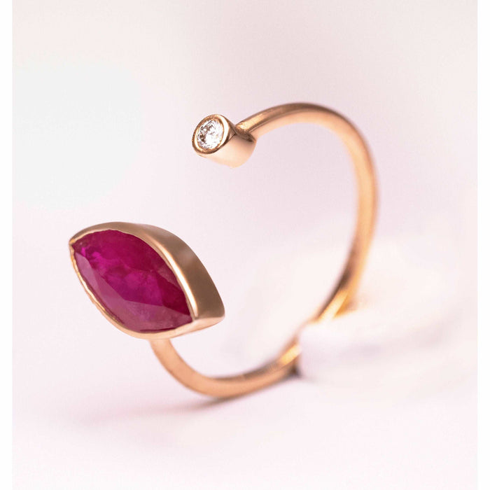 Marquise Ruby Diamond Ring-Ring-cocobycaroline.myshopify.com-Cocobycaroline