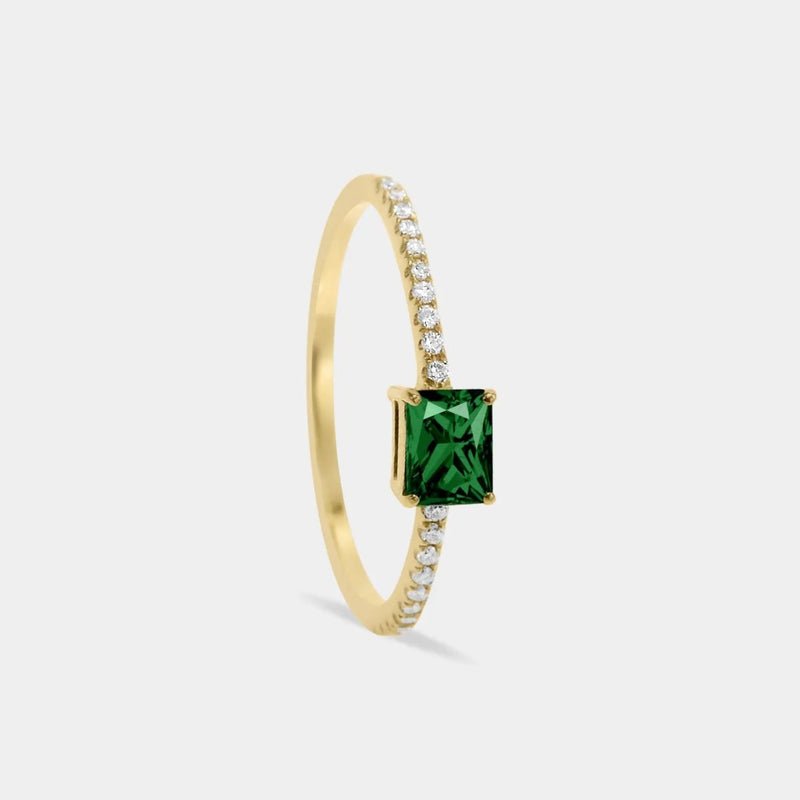 Ring Oval Emerald Eternity Band Cocobycaroline Cocobycaroline