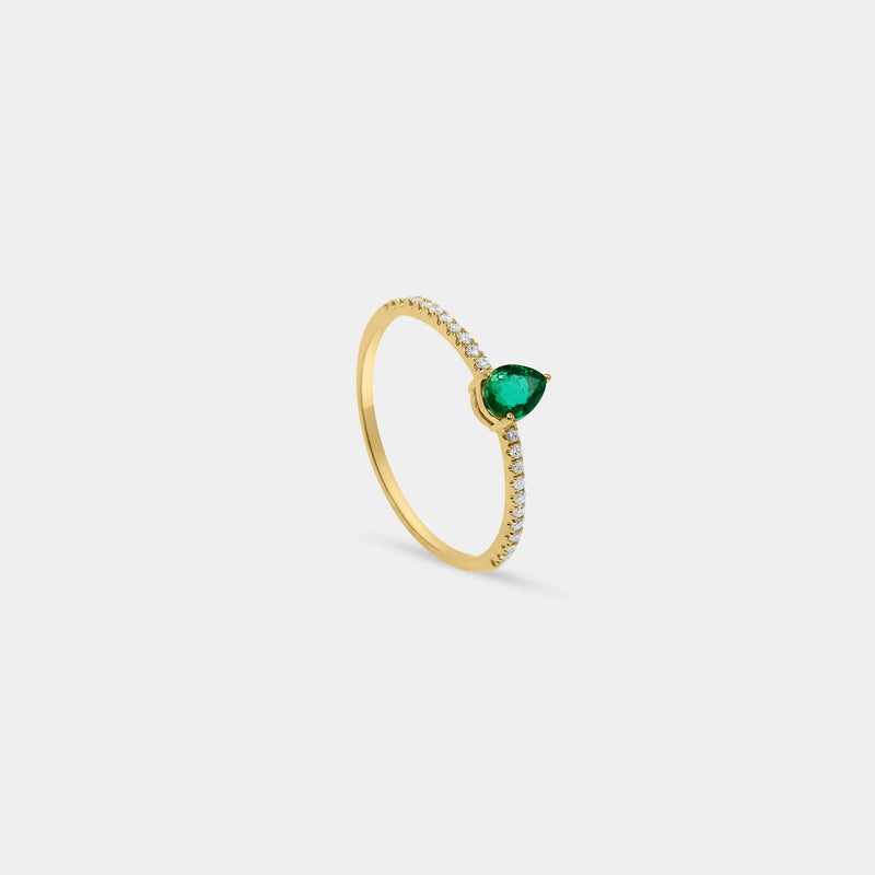 Ring Pear Emerald Eternity Band Cocobycaroline Cocobycaroline