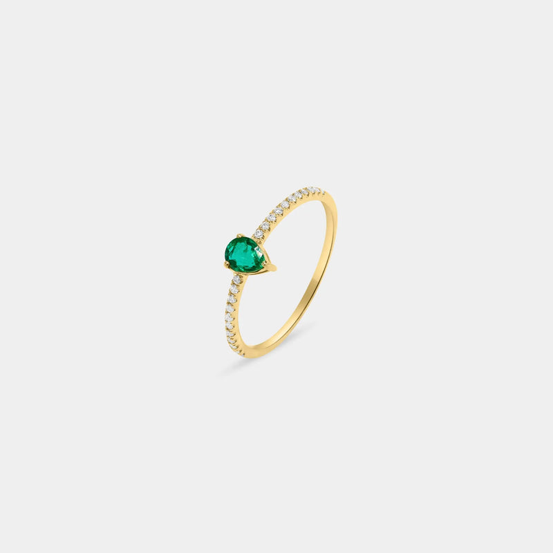 Ring Pear Emerald Eternity Band Cocobycaroline Cocobycaroline