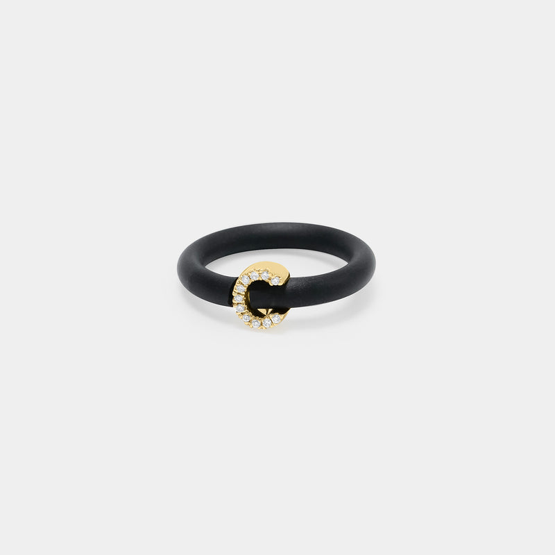 Gold & Diamond Rubber Ring