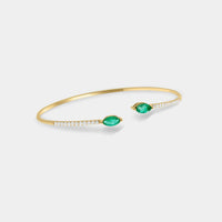 Emerald and Diamonds Bangle