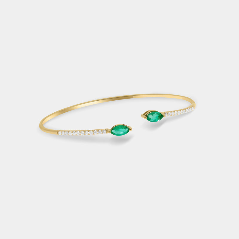 Emerald and Diamonds Bangle