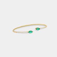 Emerald and Diamonds Bangle